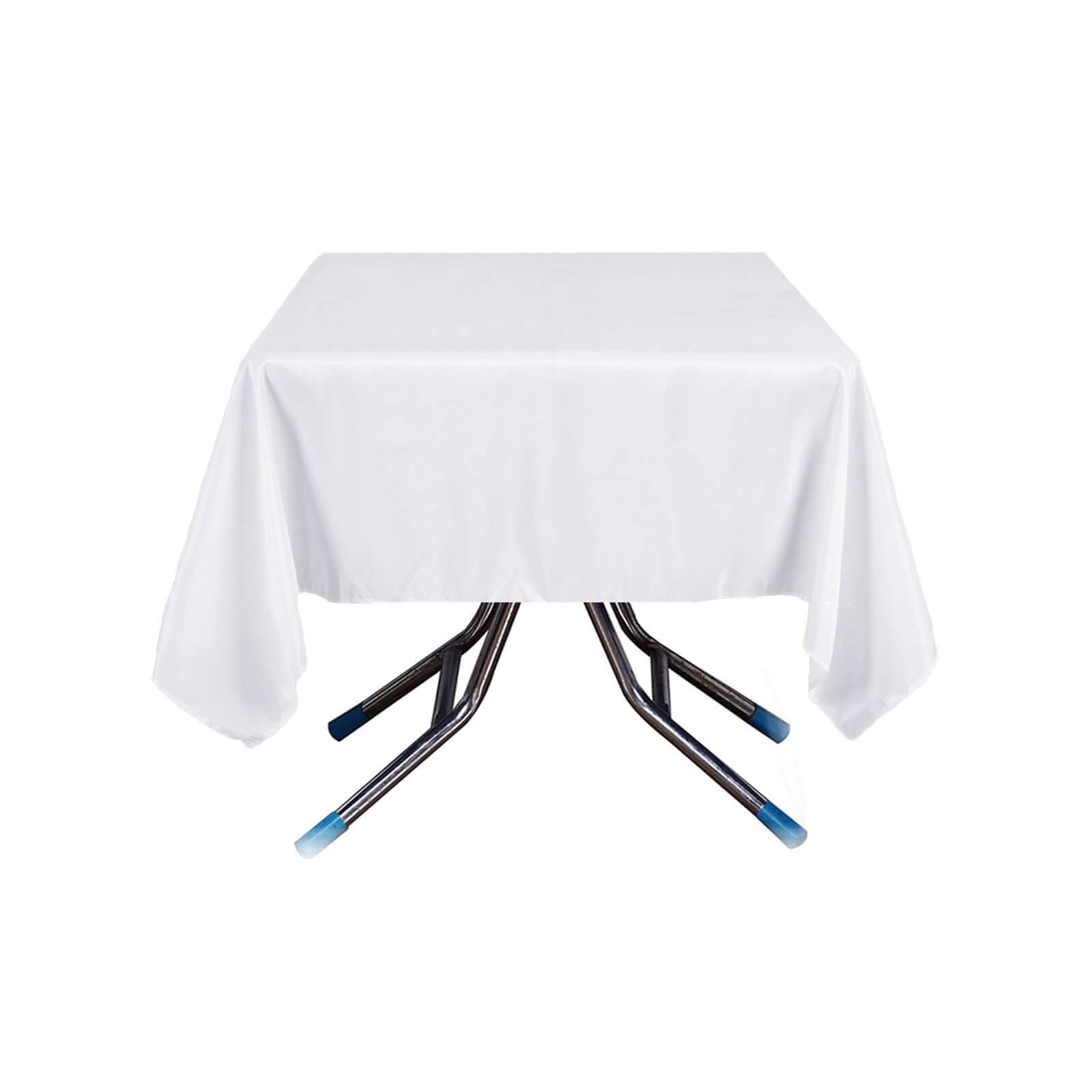 Polyester Square 70"x70" Tablecloth White - Wrinkle-Resistant & Durable Table Cover for Events