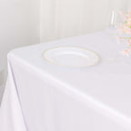 Polyester 90"x156" Rectangle Tablecloth White - Rounded Corners and Seamless Design for Luxe Events