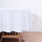 Polyester 90" Round Tablecloth White - Stain and Wrinkle-Resistant Table Cover for Party & Gatherings