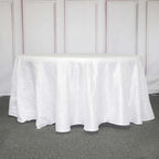 Taffeta 120" Round Tablecloth White - Seamless Accordion Crinkle Design for Stylish Occasions