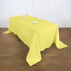 Polyester 90"x132" Rectangle Tablecloth Yellow - Seamless Wrinkle-Resistant Table Cover