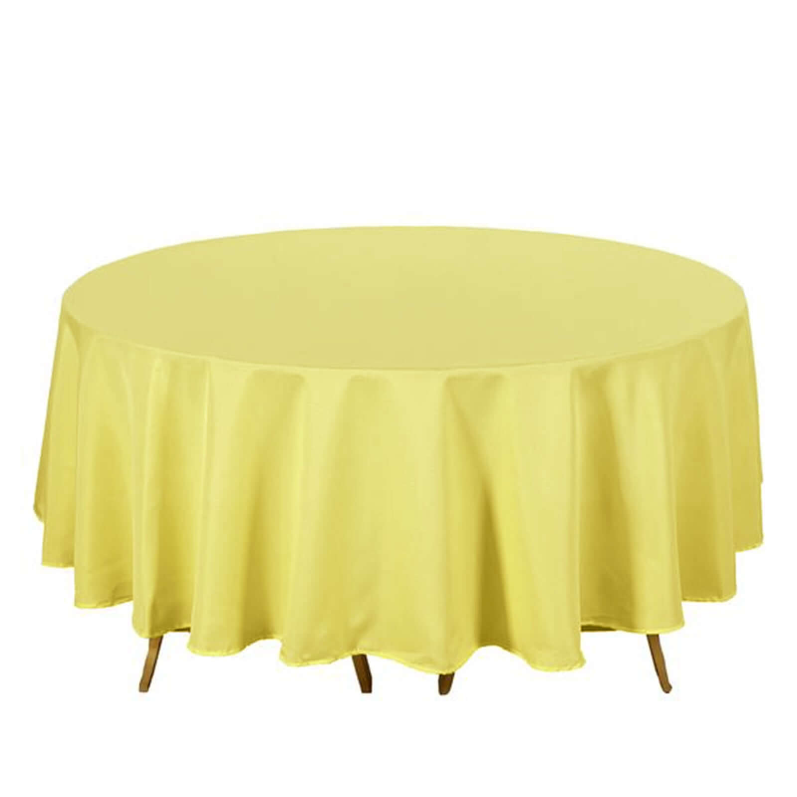 Polyester 90" Round Tablecloth Yellow - Stain & Wrinkle-Resistant Table Cover