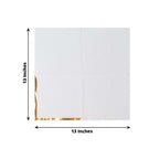 50-Pack Paper Beverage Napkins with Gold Foil Edge White - Disposable 2 Ply Cocktail Napkins for Events 6.5"x6.5"