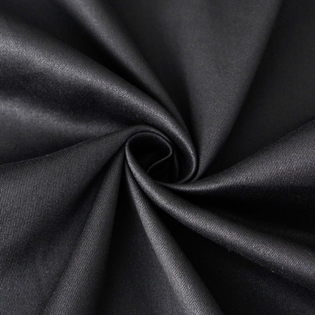 100% Cotton 90"x90" Square Tablecloth Black Linen - Soft & Breathable Fabric Table Cover
