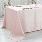 Satin Rectangular 60"x102" Tablecloth Blush - Smooth and Lustrous Table Cover