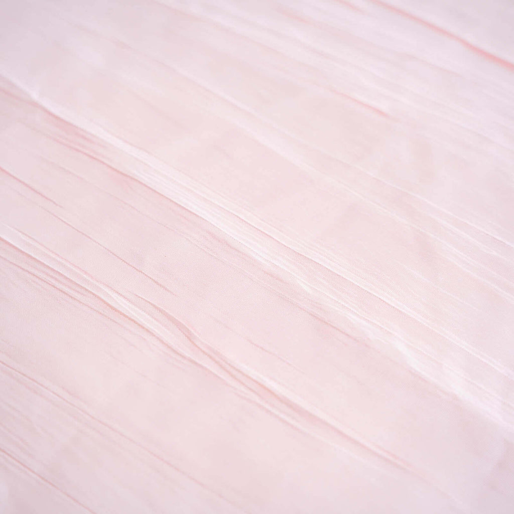 Taffeta 90"x132" Rectangle Tablecloth Blush - Seamless Accordion Crinkle Table Cover