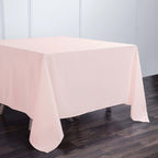 Polyester Square 90"x90" Tablecloth Blush - Wrinkle-Resistant & Durable Table Cover