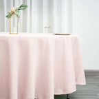 Polyester 108" Round Tablecloth Blush - Wrinkle-Resistant Table Cover
