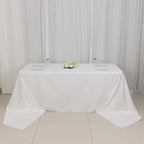 100% Cotton 90"x156" Rectangle Tablecloth White Linen - Seamless, Soft & Breathable Table Cover