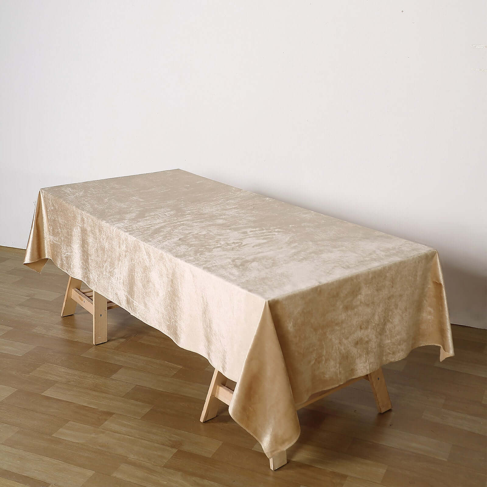 Premium Velvet 60"x102" Rectangle Tablecloth Champagne - Reusable & Soft Table Cover