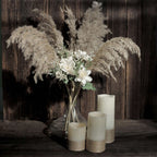 6 Stems Natural Dried Pampas Grass Decor Natural Tint - Versatile Plant Sprays for Boho Chic Vase Displays Backdrops & Event Styling 32"