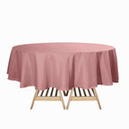 Polyester 90" Round Tablecloth Dusty Rose - Stain & Wrinkle-Resistant Table Cover