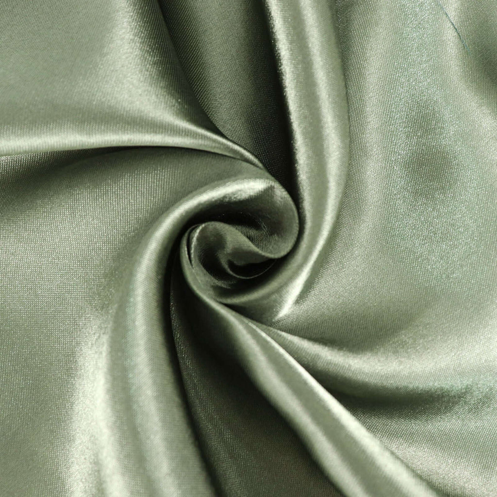 Satin Rectangular 60"x126" Tablecloth Dusty Sage Green - Smooth and Lustrous Table Cover