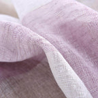 2 Pack White Lavender Lilac Cabana Print Faux Linen Curtain Panels With Chrome Grommet - 52"x108"