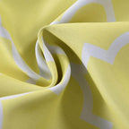 2 Pack White Yellow Lattice Room Darkening Blackout Curtain Panels With Grommet, Trellis Insulated Curtains 52"x96" - Clearance SALE