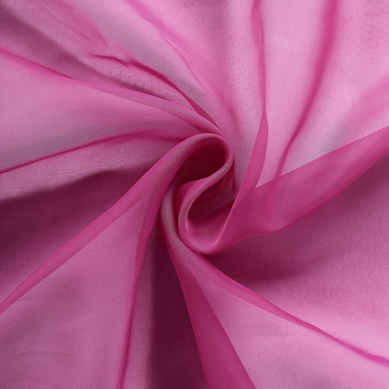 5 Pack Chiffon Chair Sashes Fuchsia - Soft & Lightweight Designer Chair Bows 22"x78"