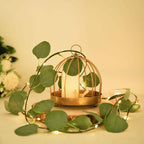 20 LED Vine String Lights Eucalyptus Leaf Design Green Warm White - Battery Operated Home DÃ©cor 7ft