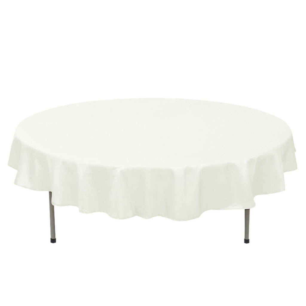 Premium Polyester 70" Round Tablecloth Ivory - Stain and Wrinkle-Resistant 220GSM Table Cover