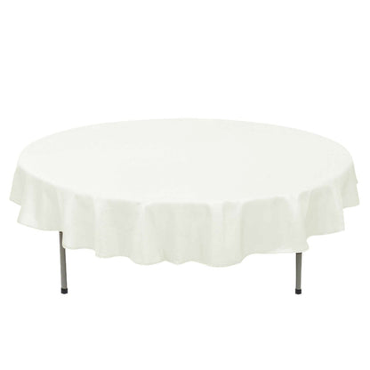 Premium Polyester 70" Round Tablecloth Ivory - Stain and Wrinkle-Resistant 220GSM Table Cover