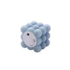 2-Pack LED Flameless Cube Candles Flickering Warm White Dusty Blue - Battery Operated Bubble Design 2"