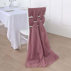 5 Pack Chiffon Chair Sashes Mauve/Cinnamon Rose - Soft & Lightweight Designer Chair Bows 22"x78"