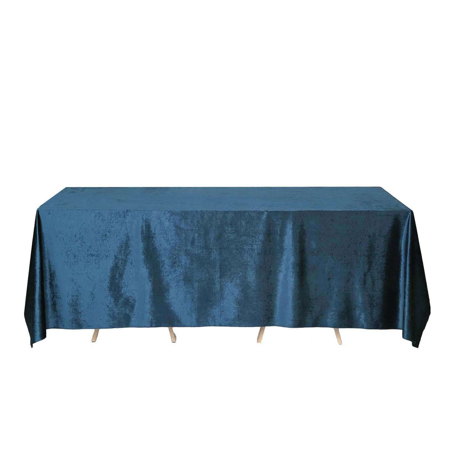 Premium Velvet 90"x132" Rectangle Tablecloth Navy Blue - Reusable Soft & Seamless Table Cover