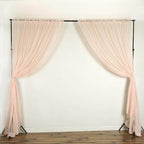 2 Pack Blush Sheer Chiffon Event Curtain Drapes, Durable Flame Resistant Organza Backdrop Event Panels With Rod Pockets - 10ftx10ft
