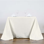 Polyester Square 90"x90" Tablecloth Ivory - Wrinkle-Resistant & Durable Table Cover
