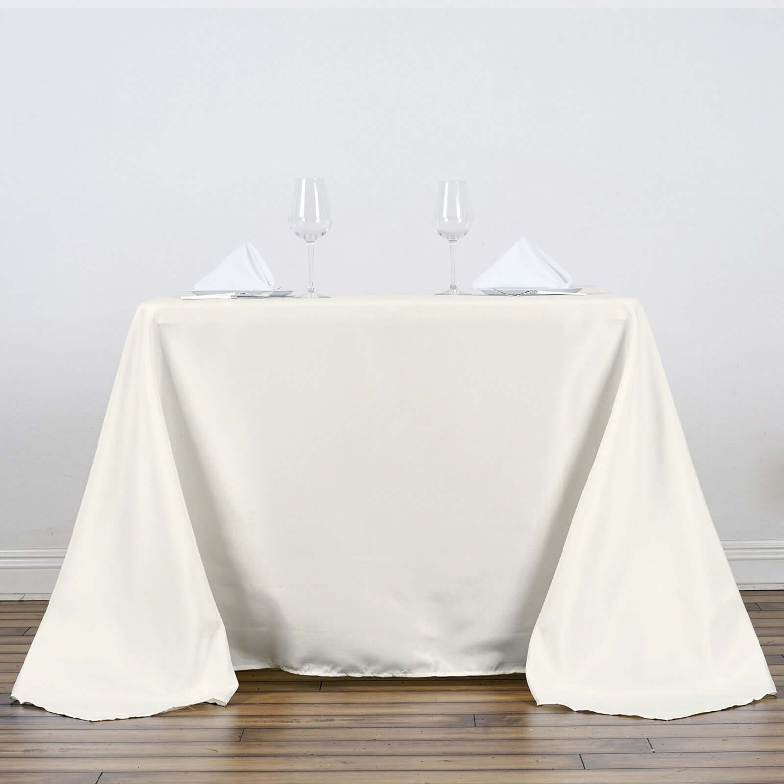 Polyester Square 90"x90" Tablecloth Ivory - Wrinkle-Resistant & Durable Table Cover