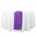 Taffeta 12"x108" Table Runner Purple - Accordion Crinkle Design
