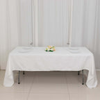100% Cotton 60"x126" Rectangle Tablecloth White Linen - Sophisticated, Soft & Breathable Table Cover