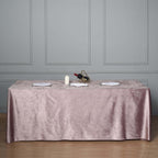 Premium Velvet 90"x156" Rectangle Tablecloth Mauve - Reusable Soft & Seamless Table Cover