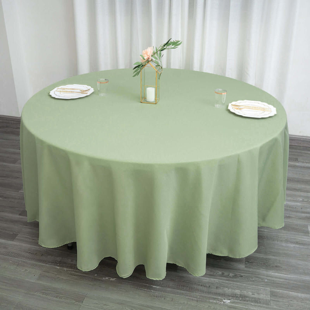 Polyester 108" Round Tablecloth Sage Green - Wrinkle-Resistant Table Cover
