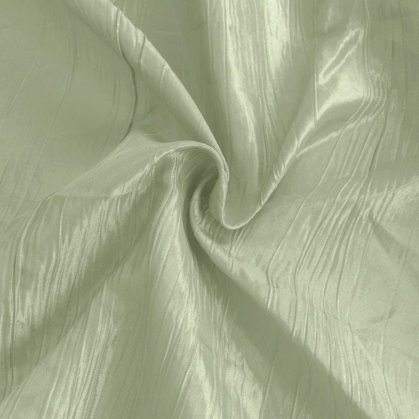 Taffeta 72"x72" Table Overlay Square Tablecloth Sage Green - Accordion Crinkle Table Cover