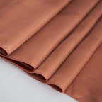 Satin Rectangular 60"x126" Tablecloth Terracotta (Rust) - Smooth and Lustrous Table Cover