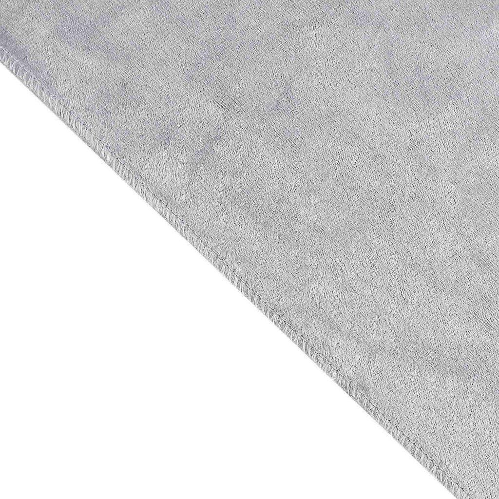 Premium Velvet 60"x102" Rectangle Tablecloth Silver - Reusable & Soft Table Cover