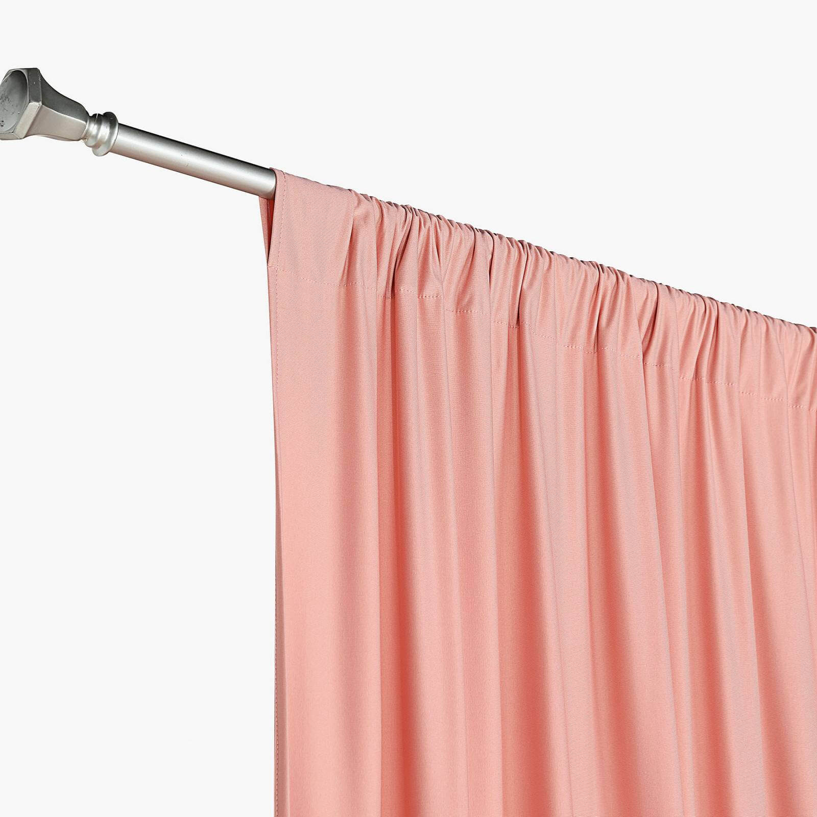 2 Pack Dusty Rose Scuba Polyester Event Curtain Drapes, Durable Flame Resistant Backdrop Event Panels Wrinkle Free with Rod Pockets - 10ftx10ft