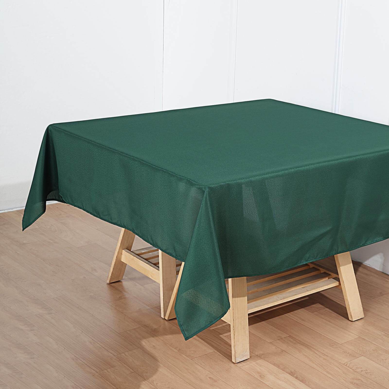 Polyester Square 70"x70" Tablecloth Hunter Emerald Green - Wrinkle-Resistant & Durable Table Cover