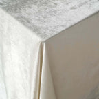 Premium Velvet 90"x156" Rectangle Tablecloth Ivory - Reusable Soft & Seamless Table Cover
