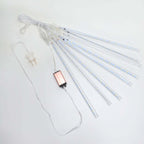 8 Tubes LED Hanging String Lights Icicle Design Clear - Waterproof Snowfall Effect 12"