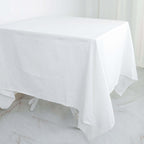 100% Cotton 70"x70" Square Tablecloth White Linen - Sophisticated, Soft & Breathable Fabric Table Cover