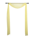 18ft Yellow Sheer Organza Wedding Arch Drapery Fabric, Window Scarf Valance