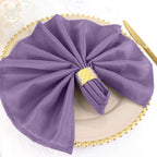5 Pack Polyester 20"x20" Napkins Violet Amethyst - Wrinkle Resistant & Easy Care Cloth Napkins