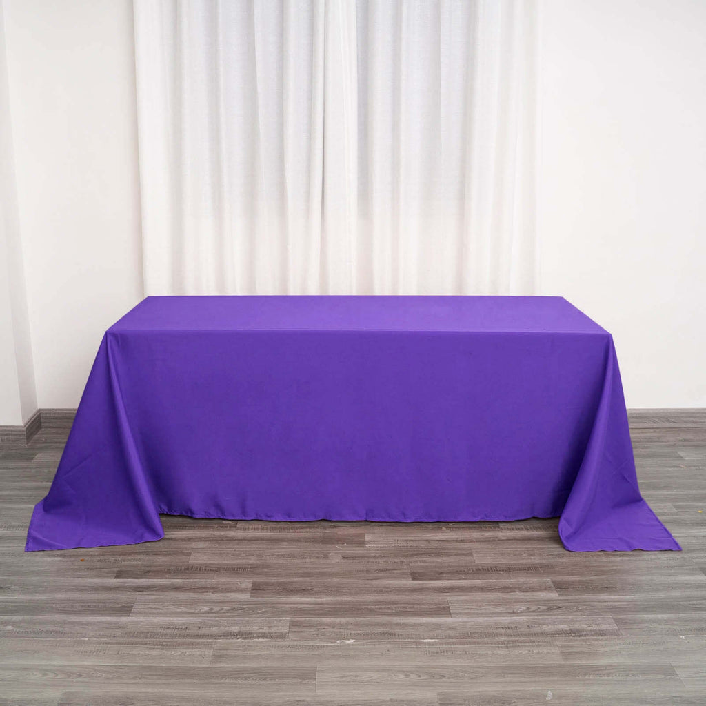 Polyester 90"x132" Rectangle Tablecloth Purple - Seamless Wrinkle-Resistant Table Cover