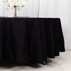 100% Cotton 108" Round Tablecloth Black Linen - Soft & Breathable Table Cover