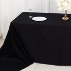 100% Cotton 90"x156" Rectangle Tablecloth Black Linen - Seamless, Soft & Breathable Table Cover