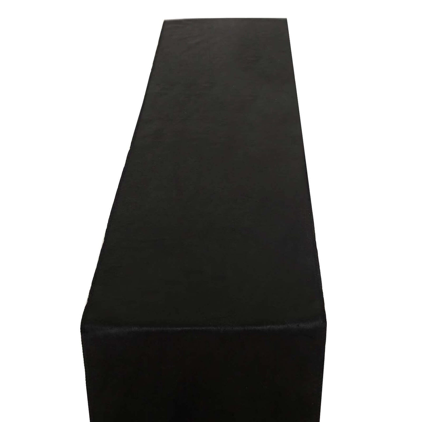 Premium Velvet 12"x108" Table Runner Black - Sheen Finish Reusable Table Decor