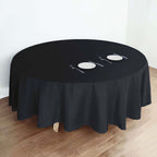 Polyester 108" Round Tablecloth Black - Wrinkle-Resistant and Stylish Table Cover