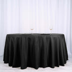 Polyester 120" Round Tablecloth Black - Seamless Wrinkle-Resistant Design for Weddings