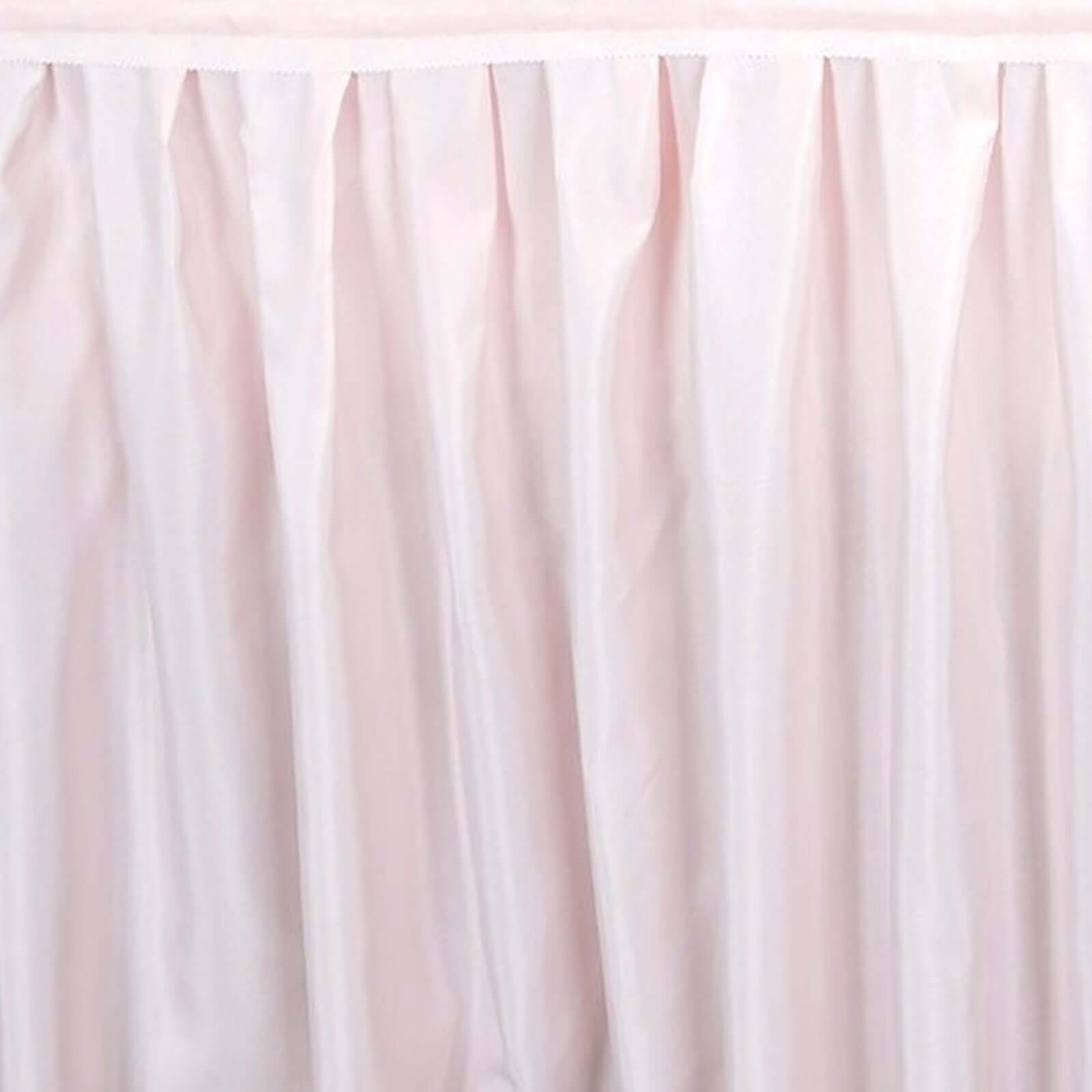 Polyester 21ft Table Skirt Blush - Classic Pleated Design